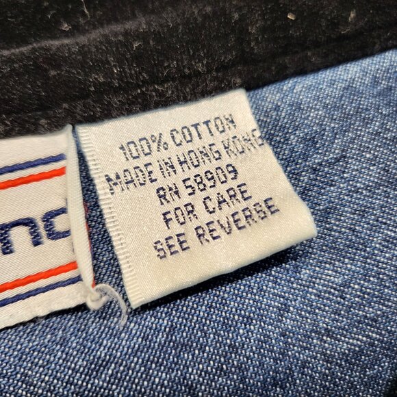 Vintage Westbound Denim Shirt Womens 1X Plus Button Up Long Sleeve Velour Accent - Picture 5 of 16